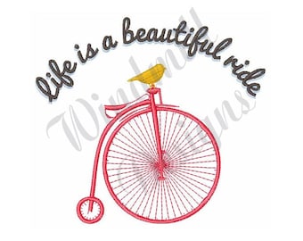 Penny Farthing Old Bicycle - Machine Embroidery Design