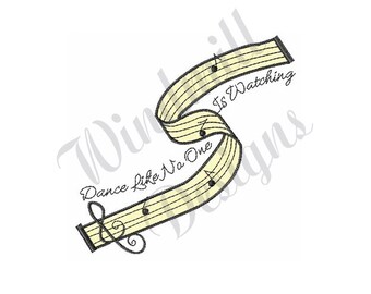 Dance Music -Machine Embroidery Design, Embroidery Designs, Machine Embroidery, Embroidery Patterns, Embroidery Files, Instant Download