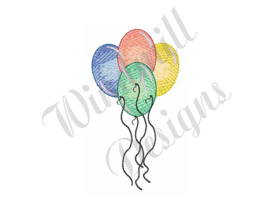 Party Balloons - Machine Embroidery Design, Embroidery Designs, Machine ...