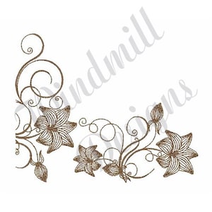 Floral Corner - Machine Embroidery Design, Embroidery Designs, Machine Embroidery, Embroidery Patterns, Embroidery Files, Instant Download