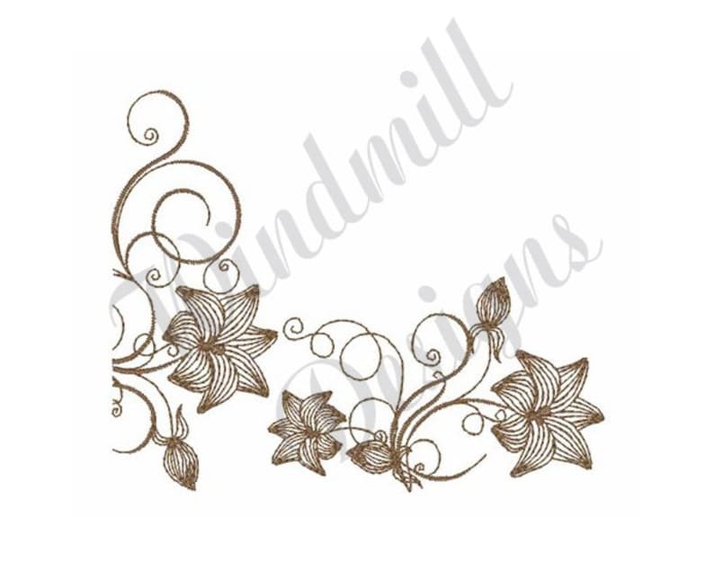 Fl Corner Machine Embroidery Design Designs Image 0