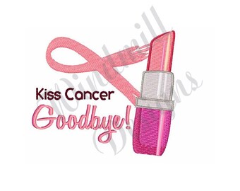 Cancer Ribbon Lipstick - Machine Embroidery Design, Embroidery Designs, Machine Embroidery, Embroidery Patterns & Files, Instant Download
