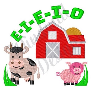 Farm E I E I O - Machine Embroidery Design, Embroidery Designs, Machine Embroidery, Embroidery Patterns, Embroidery Files, Instant Download