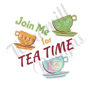 Tea Time - Machine Embroidery Design, Embroidery Designs, Machine Embroidery, Embroidery Patterns, Embroidery Files, Instant Download