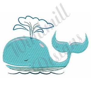 Spouting Whale - Machine Embroidery Design, Embroidery Designs, Machine Embroidery, Embroidery Patterns, Embroidery Files, Instant Download