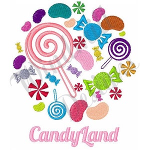 Candy Land - Machine Embroidery Design, Embroidery Designs, Machine Embroidery, Embroidery Patterns & Files, Instant Download