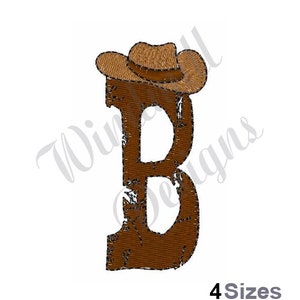 Cowboy Western Letter B - Diseño de bordado a máquina, Diseños de bordado, Bordado a máquina, Patrones y archivos de bordado, Descarga instantánea