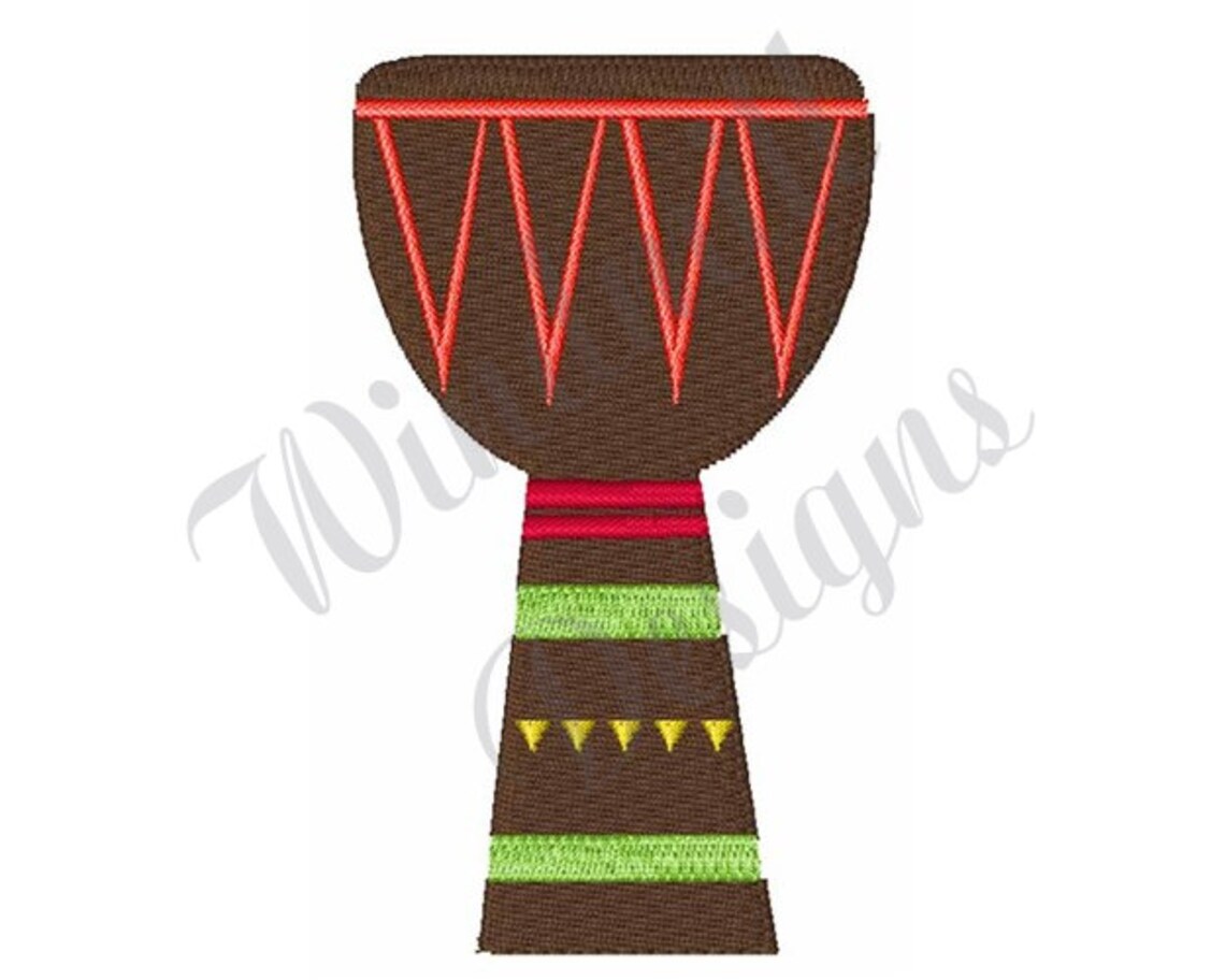 African Djembe Drum Machine Embroidery Design Embroidery Etsy
