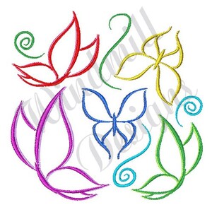 Butterflies Outline - Machine Embroidery Design, Embroidery Designs, Embroidery, Embroidery Patterns, Embroidery Files, Instant Download