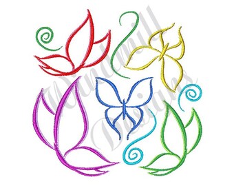 Butterflies Outline - Machine Embroidery Design, Embroidery Designs, Embroidery, Embroidery Patterns, Embroidery Files, Instant Download