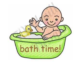 Baby Bath Time - Machine Embroidery Design, Embroidery Designs, Machine Embroidery, Embroidery Patterns, Embroidery Files, Instant Download