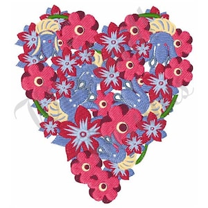 Floral Heart - Machine Embroidery Design, Embroidery Designs, Machine Embroidery, Embroidery Patterns, Embroidery Files, Instant Download