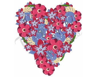 Floral Heart - Machine Embroidery Design, Embroidery Designs, Machine Embroidery, Embroidery Patterns, Embroidery Files, Instant Download