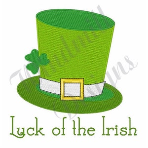 Luck Of The Irish Hat - Machine Embroidery Design, Embroidery Designs, Embroidery Patterns, Embroidery Files, Instant Download