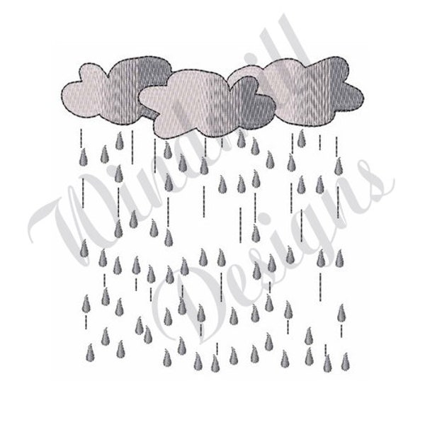 Rain Cloud - Machine Embroidery Design, Embroidery Designs, Embroidery Patterns, Embroidery Files, Instant Download