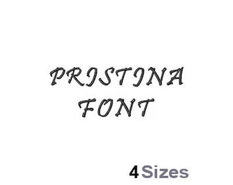 Pristina Machine Embroidery Font Instant Download Embroidery Alphabet BX Font