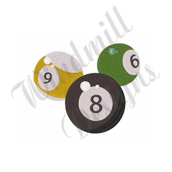 Billiard Balls Embroidery Design Etsy