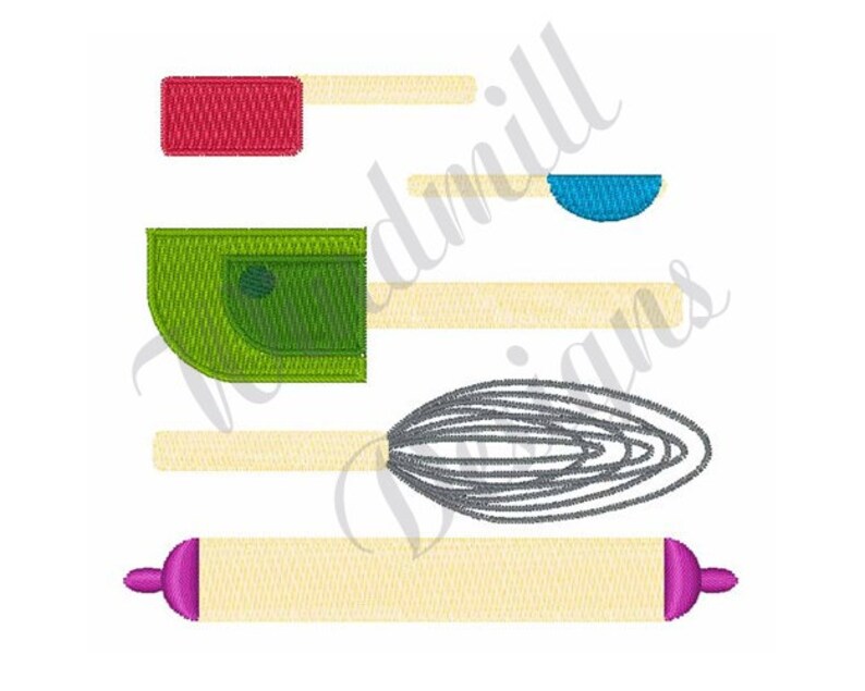 Baking utensils machine embroidery design embroidery  etsy