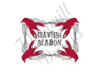Crawfish Season - Machine Embroidery Design, Embroidery Designs, Machine Embroidery, Embroidery Patterns, Embroidery Files, Instant Download