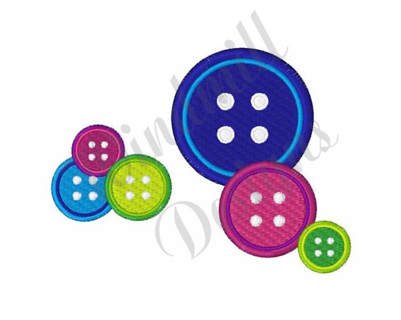 Buttons Machine Embroidery Design Embroidery Designs Etsy
