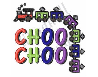 Choo Choo Train - Macchina Ricamo Design, Ricami Disegni, Ricamo macchina, Ricami Modelli, File di ricamo, Download istantaneo