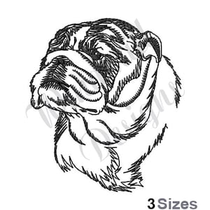 English Bulldog - Machine Embroidery Design, Embroidery Designs, Machine Embroidery, Embroidery Patterns, Embroidery Files, Instant Download