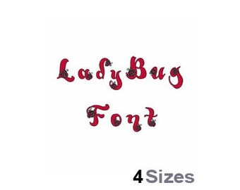 Ladybug Machine Embroidery Font Instant Download Embroidery Alphabet BX Font