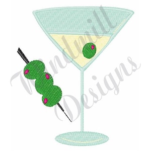 Martini Olives - Machine Embroidery Design, Embroidery Designs, Embroidery Patterns, Embroidery Files, Instant Download