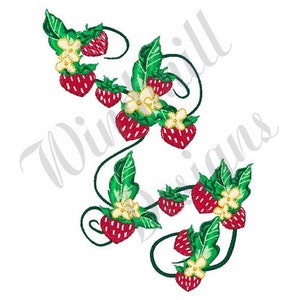 Strawberry Vine - Machine Embroidery Design, Embroidery Designs, Machine Embroidery, Embroidery Patterns, Embroidery Files, Instant Download