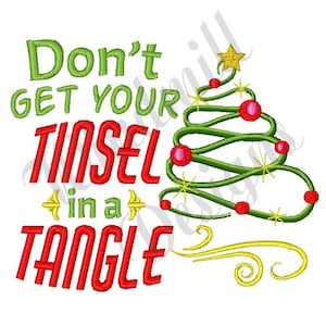 Tinsel In A Tangle - Machine Embroidery Design, Embroidery Designs, Embroidery, Embroidery Patterns, Embroidery Files, Instant Download