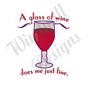 Glass Of Wine - Machine Embroidery Design, Embroidery Designs, Embroidery Patterns, Embroidery Files, Instant Download