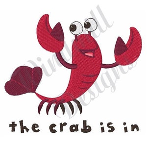 Krabbe ist in - Maschinenstickdesign, Stickdesigns, Maschinenstickerei, Stickmuster, Stickdateien, sofortiger Download