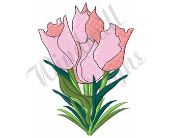 Tulpenblumenstrauß - Maschinenstickerei, Stickmuster, Stickmuster, Stickdateien, Instant Download