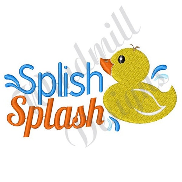 Rubber Duck Splish Splash Machine Embroidery Design, Embroidery Designs, Embroidery, Embroidery Patterns, Embroidery Files, Instant Download