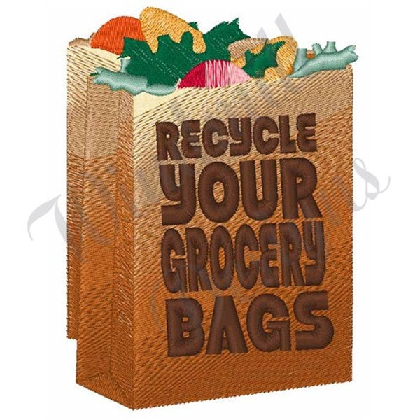 Recycle Grocery Bags - Machine Embroidery Design, Embroidery Designs, Machine Embroidery, Embroidery Patterns & Files, Instant Download