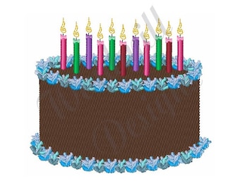 Chocolate Birthday Cake - Machine Embroidery Design, Embroidery Designs, Embroidery Patterns, Embroidery Files, Instant Download