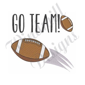 Go Team Football - Machine Embroidery Design, Embroidery Designs, Embroidery Patterns, Embroidery Files, Instant Download