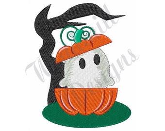 Halloween Ghost in Pumpkin -Machine Embroidery Design, Embroidery Designs, Embroidery Patterns, Embroidery Files, Instant Download