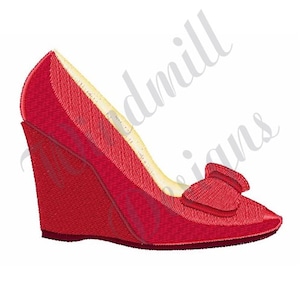 Red Wedge Shoe - Machine Embroidery Design, Embroidery Designs, Machine Embroidery, Embroidery Patterns, Embroidery Files, Instant Download