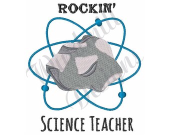 Atom Science Teacher - Machine Embroidery Design, Embroidery Designs, Embroidery Patterns, Embroidery Files, Instant Download