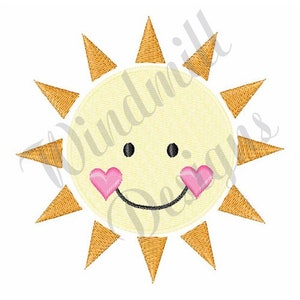 Happy Sunshine, Summer Sun - Machineborduurontwerp, borduurontwerpen, borduurpatronen, borduurbestanden, direct downloaden