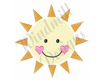 Happy Sunshine, Summer Sun - Machine Embroidery Design, Embroidery Designs, Embroidery Patterns, Embroidery Files, Instant Download
