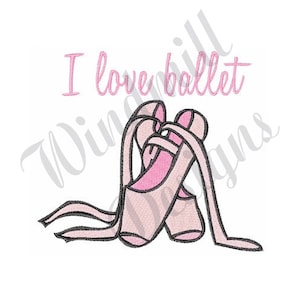 Ballett-Schuhe - Maschine Stickerei Design, Stickerei-Designs, Maschine Stickerei, Stickmuster, Stickdateien, sofortiger Download