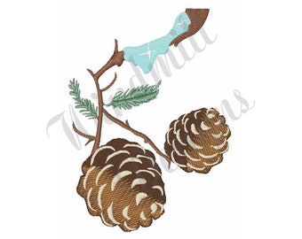Winter Pine Cones Christmas – Machine Embroidery Design, Embroidery Designs, Embroidery Patterns, Embroidery Files, Instant Download