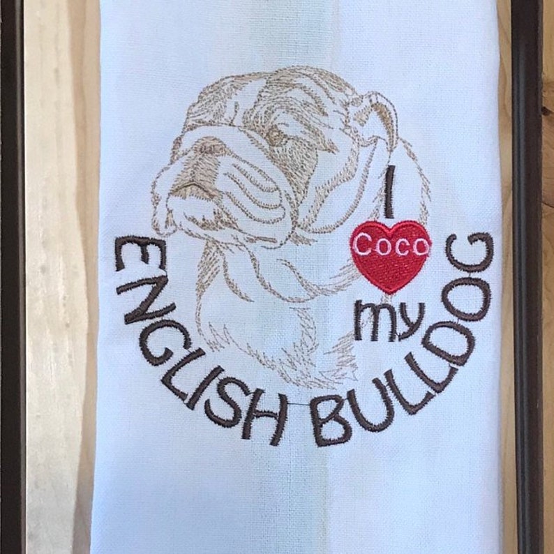 English Bulldog Machine Embroidery Design Embroidery Etsy