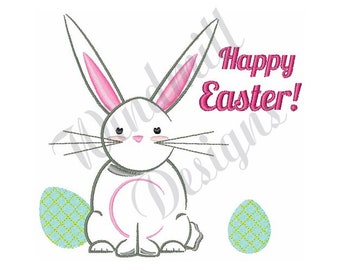 Happy Easter Bunny - Machine Embroidery Design, Embroidery Designs, Machine Embroidery, Embroidery Patterns & Files, Instant Download