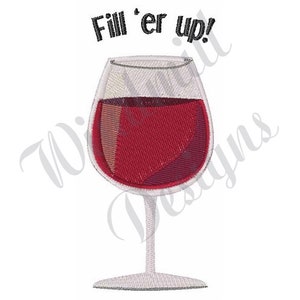 Wine Glass Machine Embroidery Design, Embroidery Designs, Machine Embroidery, Embroidery Patterns, Embroidery Files, Instant Download