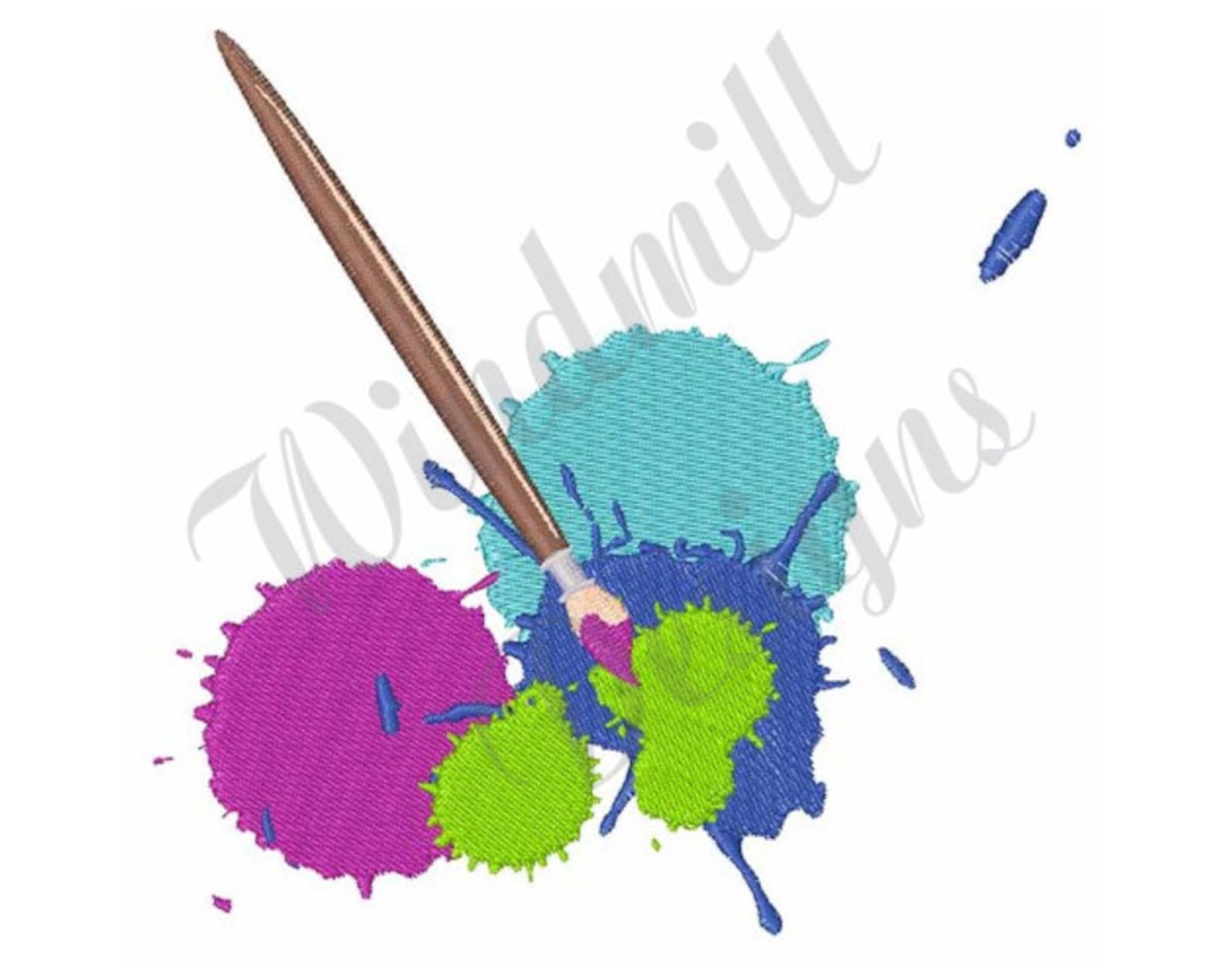 Paint Art Splatter Machine Embroidery Design Embroidery Etsy