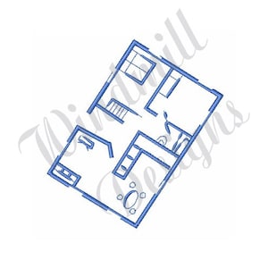 Floor Plan Blueprint - Machine Embroidery Design, Embroidery Designs, Machine Embroidery, Embroidery Patterns & Files, Instant Download