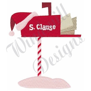 Buzón de Papá Noel para Navidad: diseño de bordado a máquina, diseños de bordado, bordado, patrones de bordado, archivos de bordado, descarga instantánea